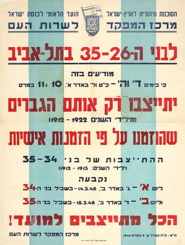 כרזת מרכז המפקד לשרות העם