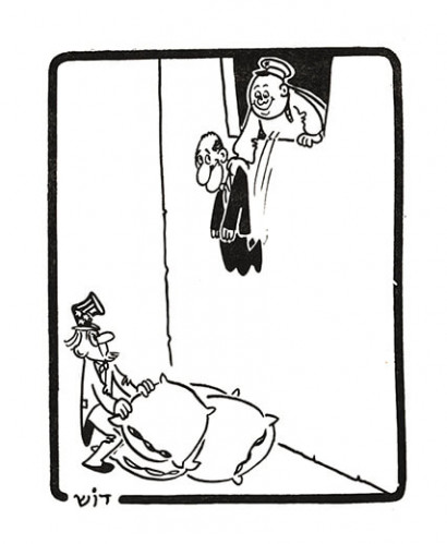 קריקטורה "הצלה ברגע האחרון"
