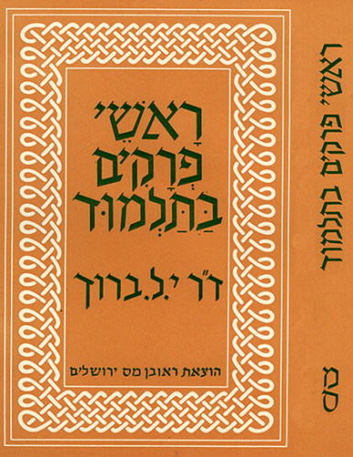 עטיפת הספר ראשי פרקים בתלמוד