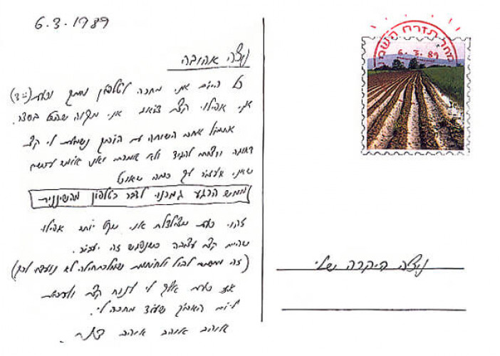 גלויה מסדרת "גלויות לניצה"