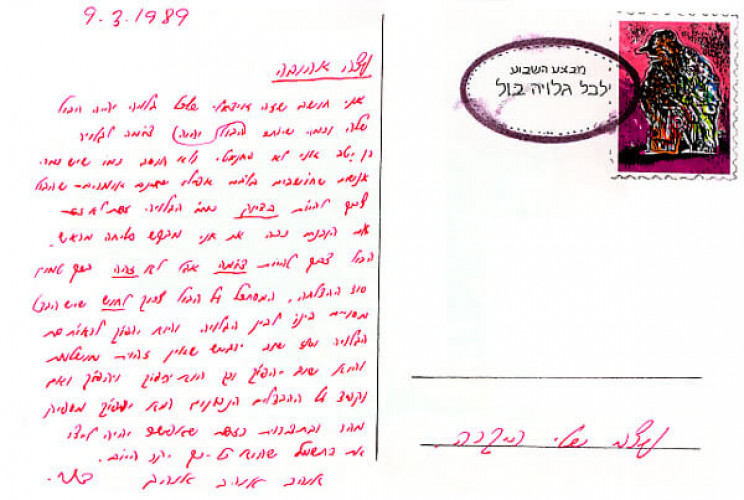 גלויה מסדרת "גלויות לניצה"