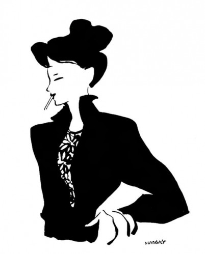 איור smoking lady