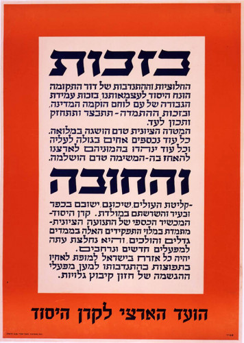 כרזה, הועד הארצי לקרן היסוד