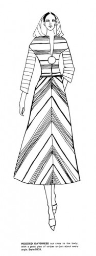 איור אופנה של שמלת "Hooded daydress"